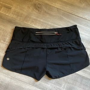 Lululemon Speed Shorts, Size 6, Black